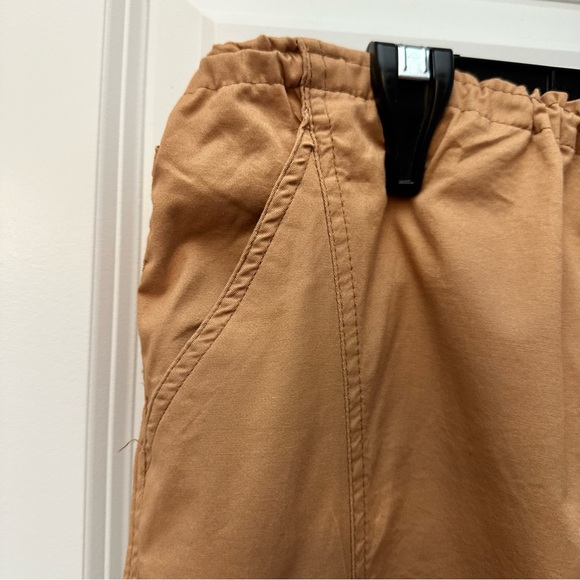 90’s Y2K Tan Midi Parachute Cargo Skirt, Streetwear, Drawstring Sides, Sz Lg - Picture 4 of 13